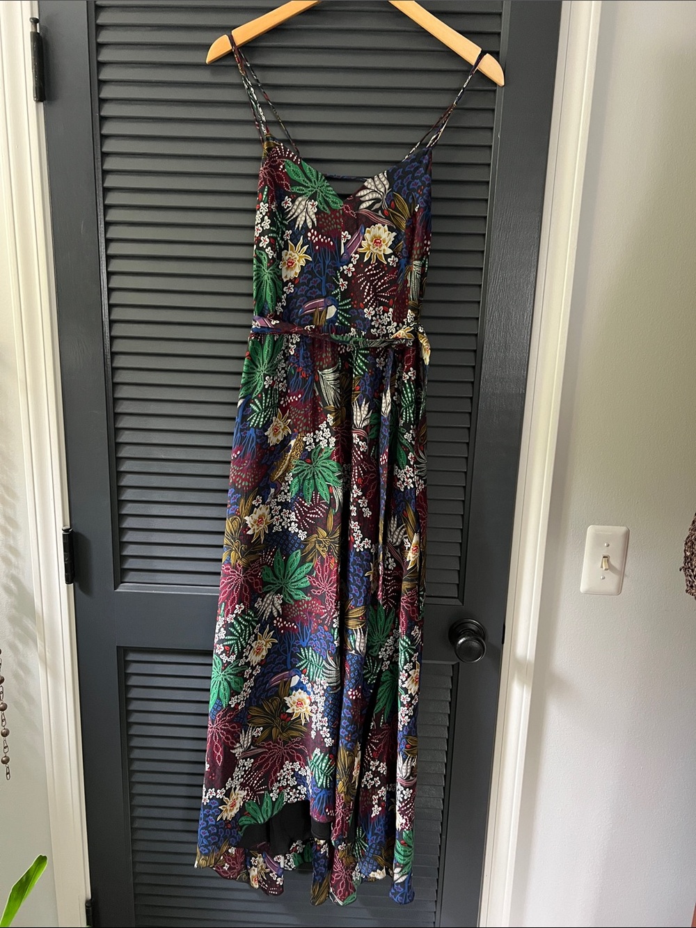 Floral Tropical Maxi Dress with Spaghetti Straps